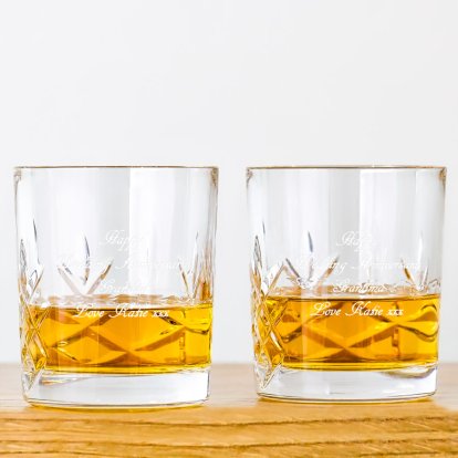 Personalised Cut Glass Whisky Tumblers