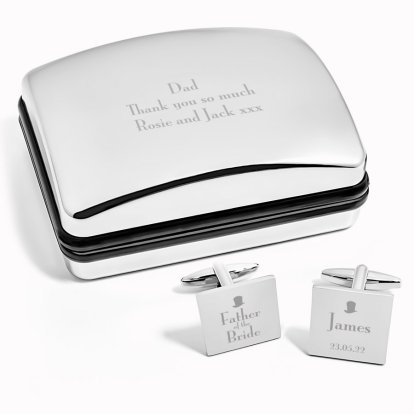 Personalised Decorative Wedding Father of the Bride Cufflinks