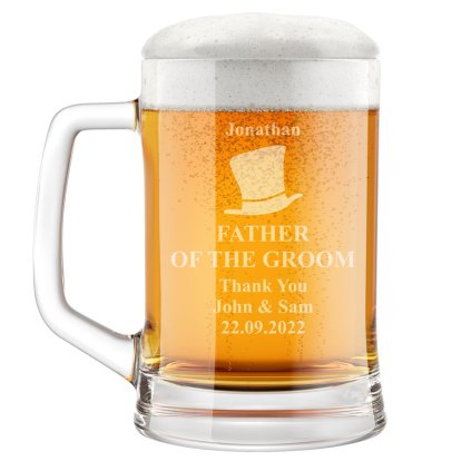 Personalised Father of the Groom Beer Tankard