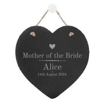 Personalised Female Slate Heart - Decorative Wedding