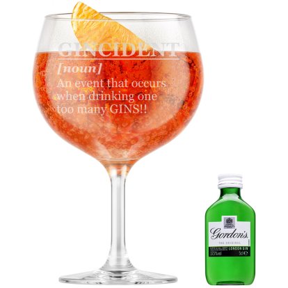 Personalised Glass & Gin Set - GINcident Gordons