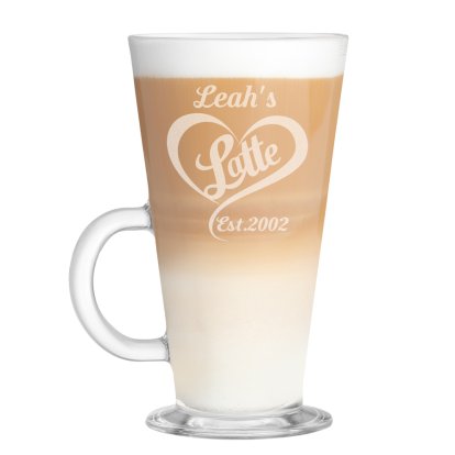 Personalised Glass Latte Mug - Established