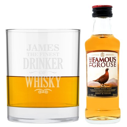 Personalised Glass & Whisky Set - The Finest Drinker 