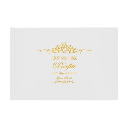 Personalised Guest Book - Gold Ornate Swirl Design 