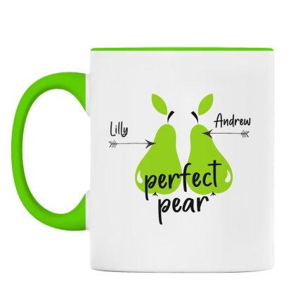 Personalised Green Rimmed Mug - Perfect Pear
