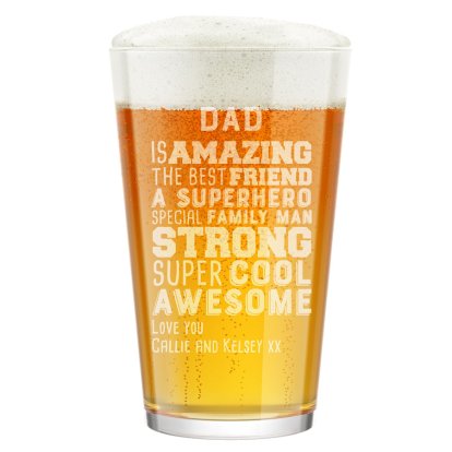 Personalised Pint Glass - He is...