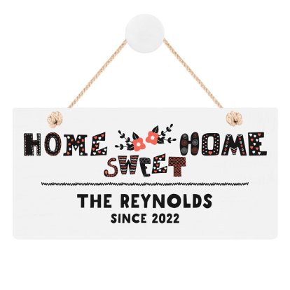 Personalised Home Sweet Home Wooden Hanging Sign