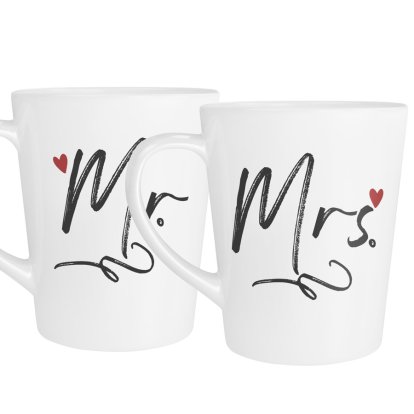 Personalised Latte Mug  Set - Mr & Mrs