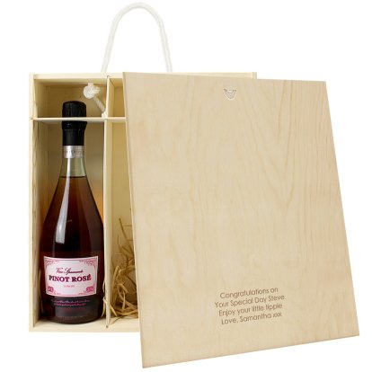 Personalised Luxury 3 Bottle Wine Box - Message 