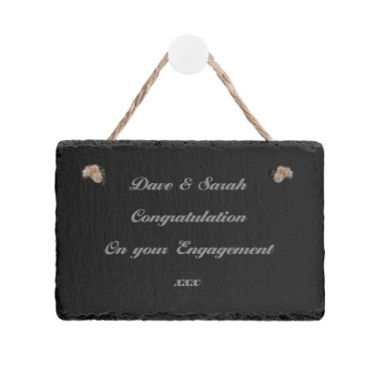 Personalised Natural Message Slate Sign