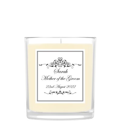 Personalised Ornate Swirl Scented Candle - Mother of the Groom
