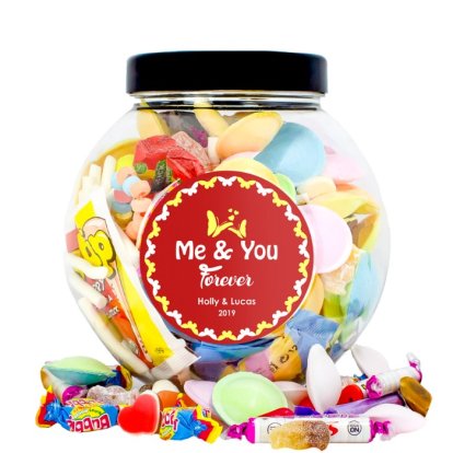 Personalised Retro Sweet Treat Jar - Me and You