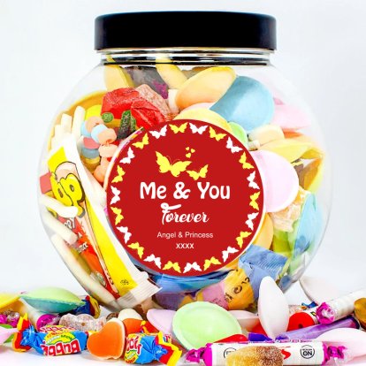 Personalised Retro Sweet Treat Jar - Me and You