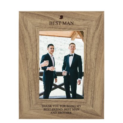 Personalised Rustic Photo Frame - Best Man or Usher