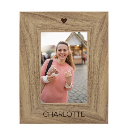 Personalised Rustic Photo Frame - Heart Design