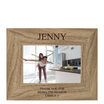 Personalised Rustic Photo Frame - Slogan & Message
