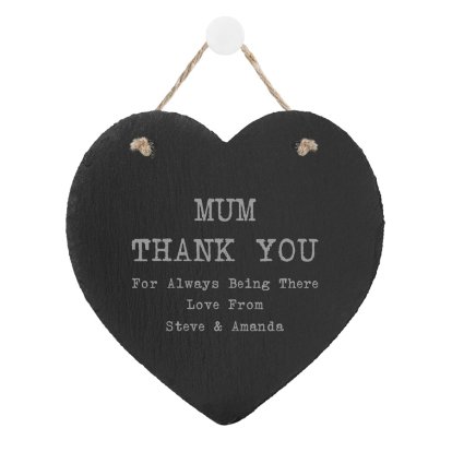 Personalised Rustic Slate Heart - Thank You