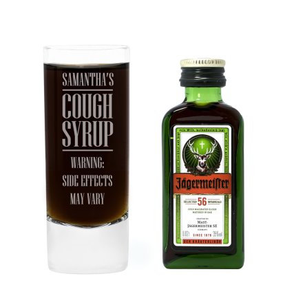 Personalised Shot Glass & Jagermeister Set - Cough Syrup