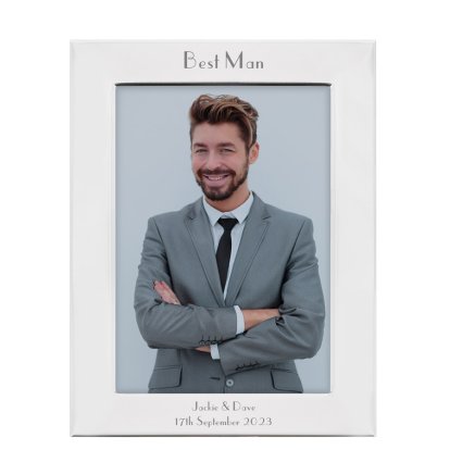 Personalised Silver Plated Photo Frame - Best Man 