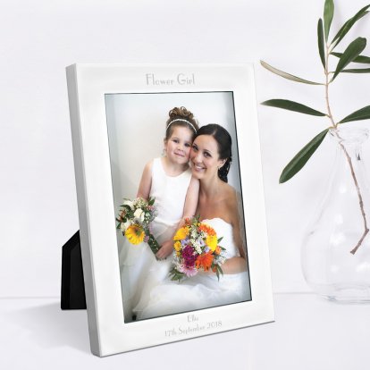 Personalised Silver Plated Photo Frame - Flower Girl 