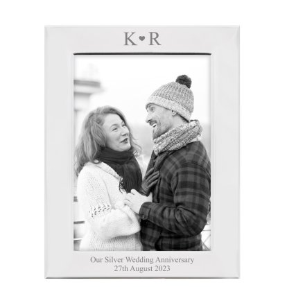 Personalised Silver Plated Photo Frame - Initials