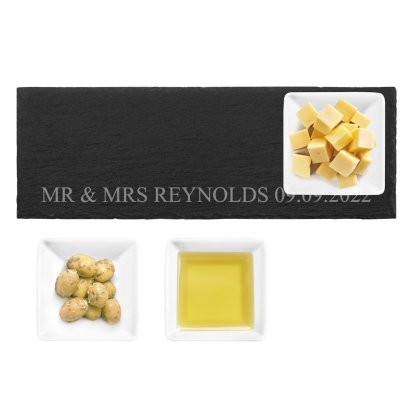 Personalised Slate Nuts and Nibbles Set