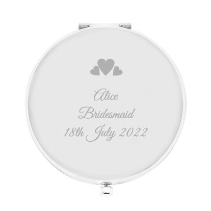 Personalised Small Hearts Compact Mirror