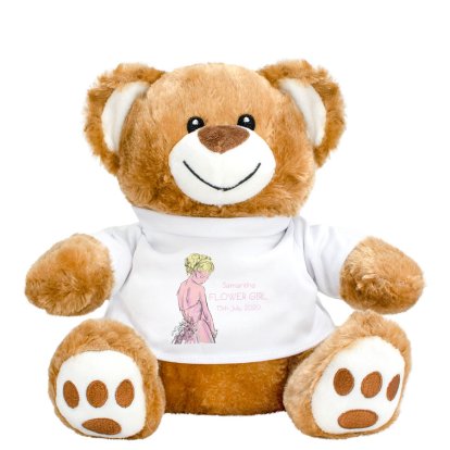 Personalised Teddy Bear - Gorgeous Flowergirl
