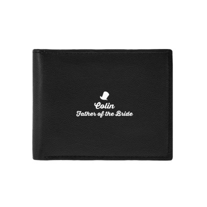 Personalised Luxury Top Hat Black Leather Wallet