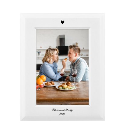 Personalised White Picture Frame - Heart Design