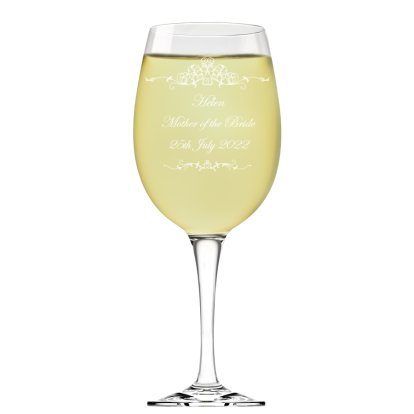 Personalised Wine Glass - Ornate Swirl Design