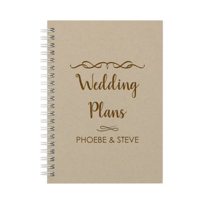 Personalised Wooden Cover Wedding Plans Notebook