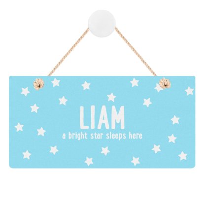 Personalised Wooden Hanging Sign - Stars Design