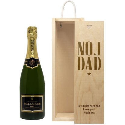 Personalised Wooden Wine Box - No.1 Dad