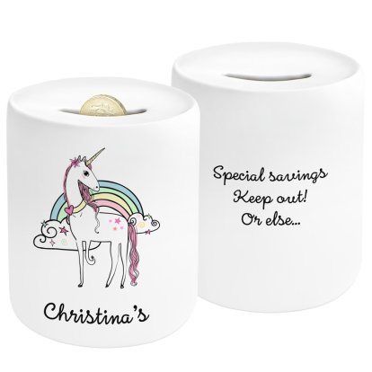 Unicorn Personalised Ceramic Money Box