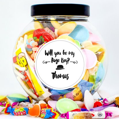 Will You Be My Page Boy Personalised Treat Sweet Jar 