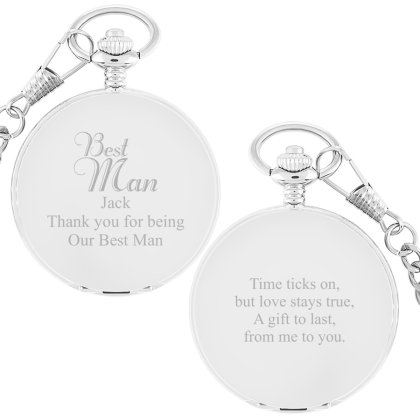 Engraved Best Man Pocket Watch Photo 8