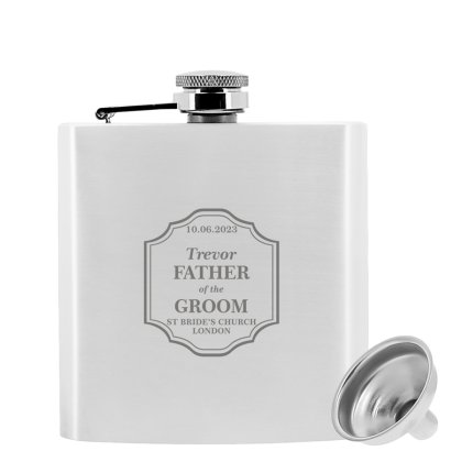 Engraved Classic Wedding Hip Flask - Father of