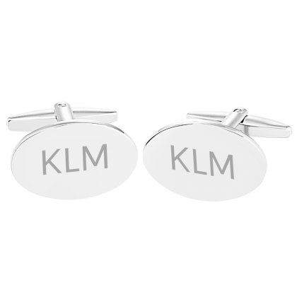 Personalised Modern Initial Cufflinks - Oval