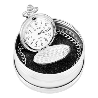 Engraved Pocket Watch - Father of the Groom Swirl Photo 4