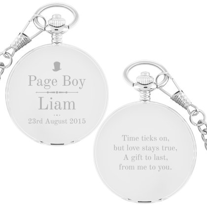 Engraved Pocket Watch - Page Boy Top Hat Photo 8