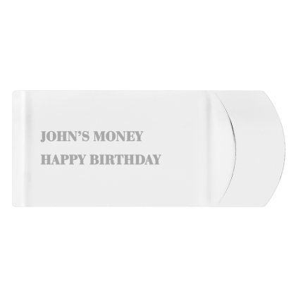 Engraved Silver Finish Money Clip