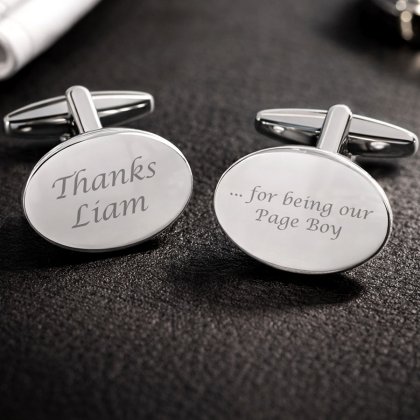 Personalised Thanks for Being our Page Boy Cufflinks