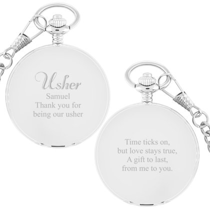 Engraved Usher Pocket Watch Photo 8
