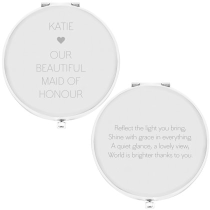 Personalised Silver Plated Compact Mirror - Maid of Honour Photo 4