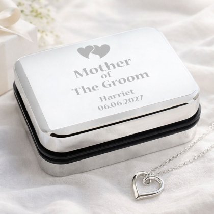 Mother of the Groom Heart Necklace with Box