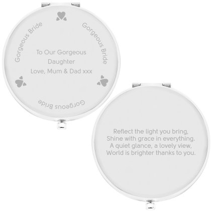 Personalised Gorgeous Bride Compact Mirror Photo 5