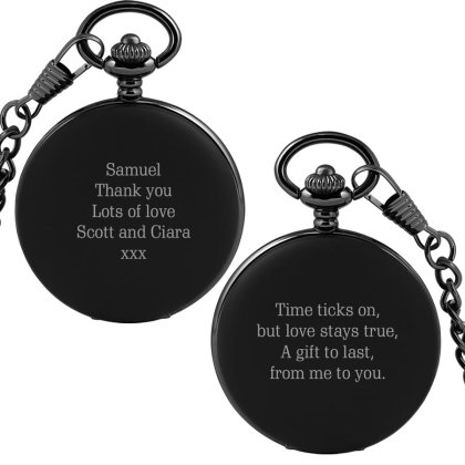 Personalised Black Pocket Watch - Message Photo 8
