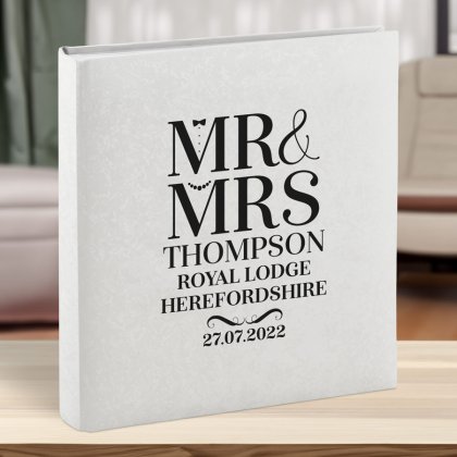 Personalised Classic Mr & Mrs Wedding Photo Album