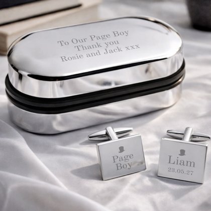 Personalised Decorative Wedding Page Boy Cufflinks